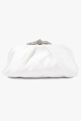 Aquazzura Bow Tie satin clutch