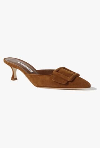 Manolo Blahnik Maysale 50 buckled suede mules