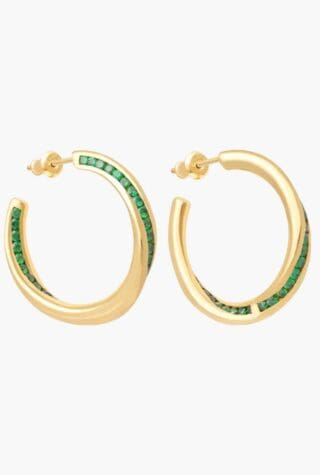 tada & toy emerald seashell hoops