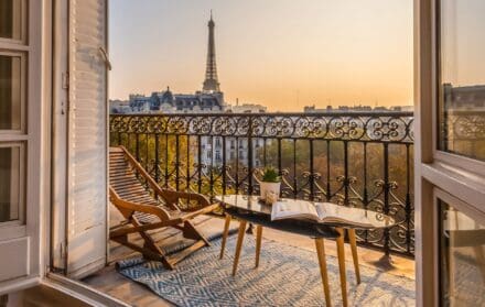 The best luxury hotels in Paris - view from Bulgari Paris rooftop terrace of Eiffel tower