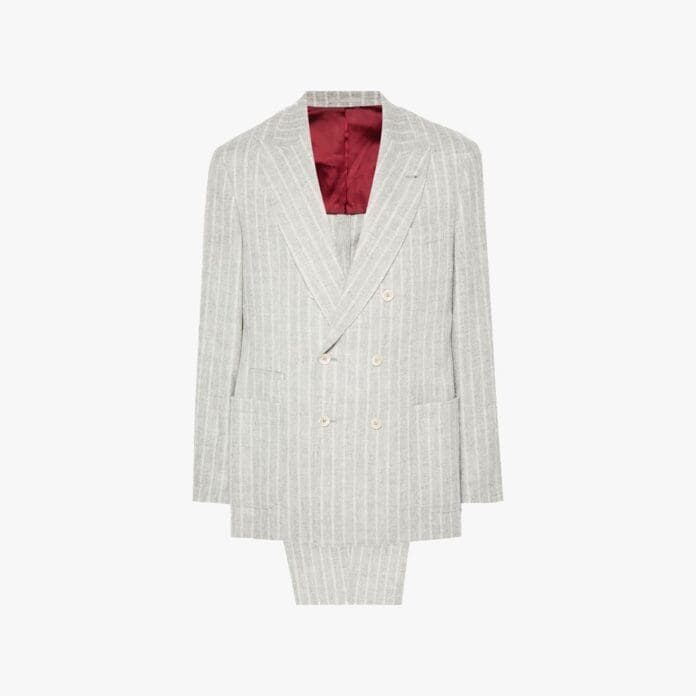 Brunello Cucinelli double-breasted striped suit