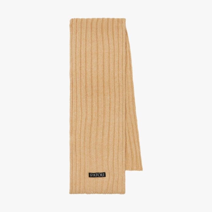 Patou ribbed-knit scarf