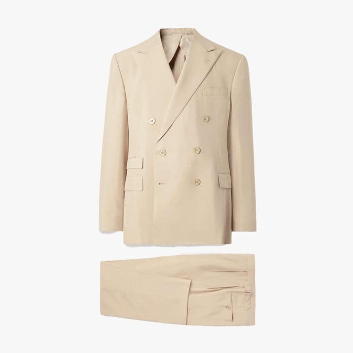 Ralph Lauren Purple Label beige double-breasted suit