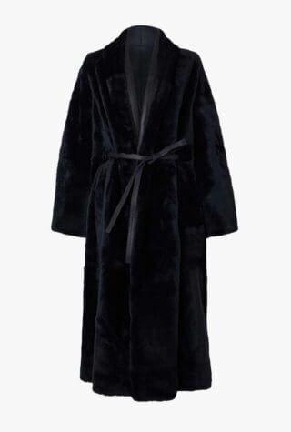 Yves Salomon leather-trimmed shearling coat