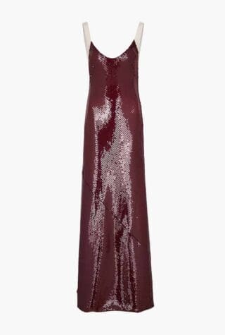 galvan burgundy sequin gown