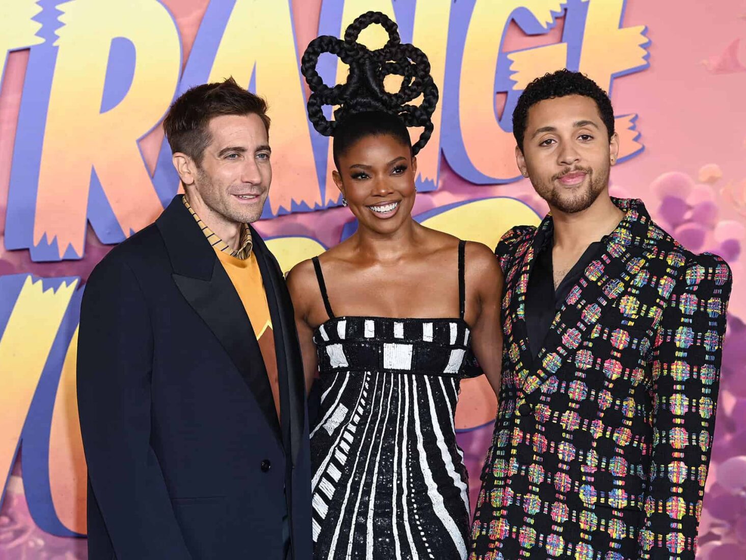 jake Gyllenhaal, gabrielle union and jaboukie young-white at the premiere of strange world