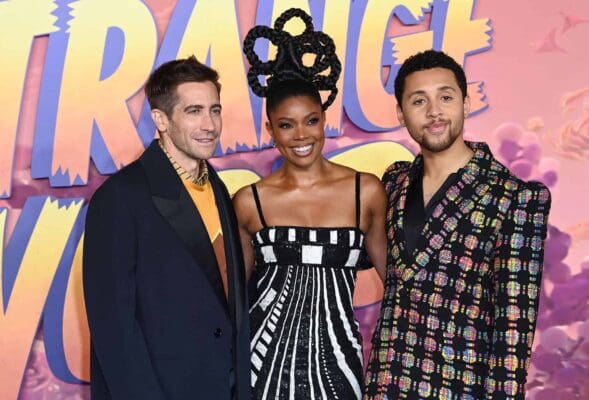 jake Gyllenhaal, gabrielle union and jaboukie young-white at the premiere of strange world