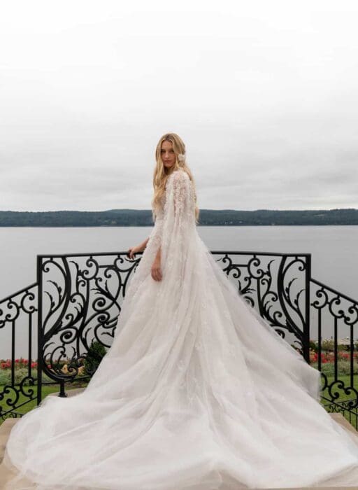reem acra tulle wedding dress