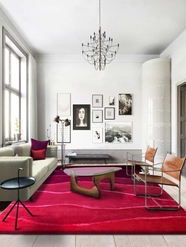 Landscape Red Rug, Sonya Winner Rug Studio