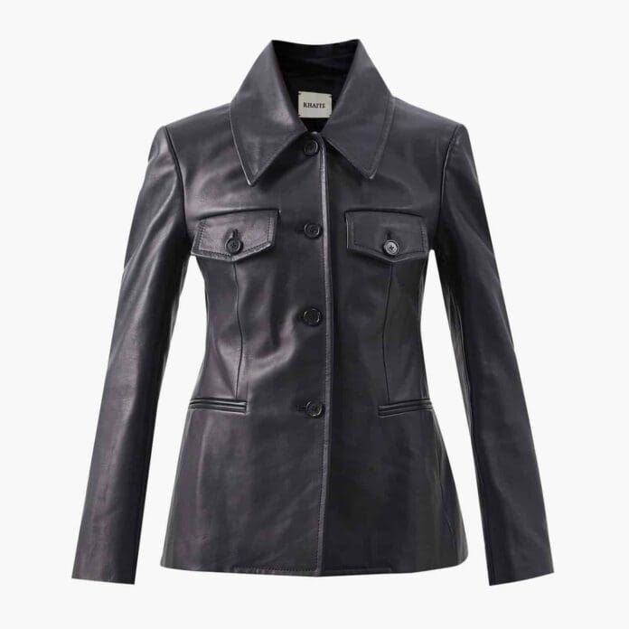 khaite leather jacket