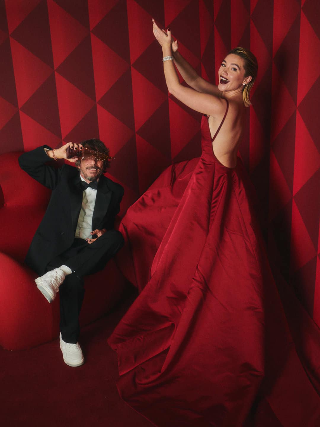 pierpaolo piccioli and florence pugh in Valentino