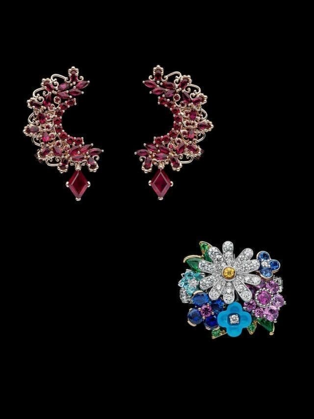 dearest dior earrings and brooch