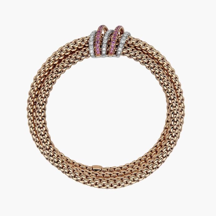 fope solo flex'it rose sapphire bracelet