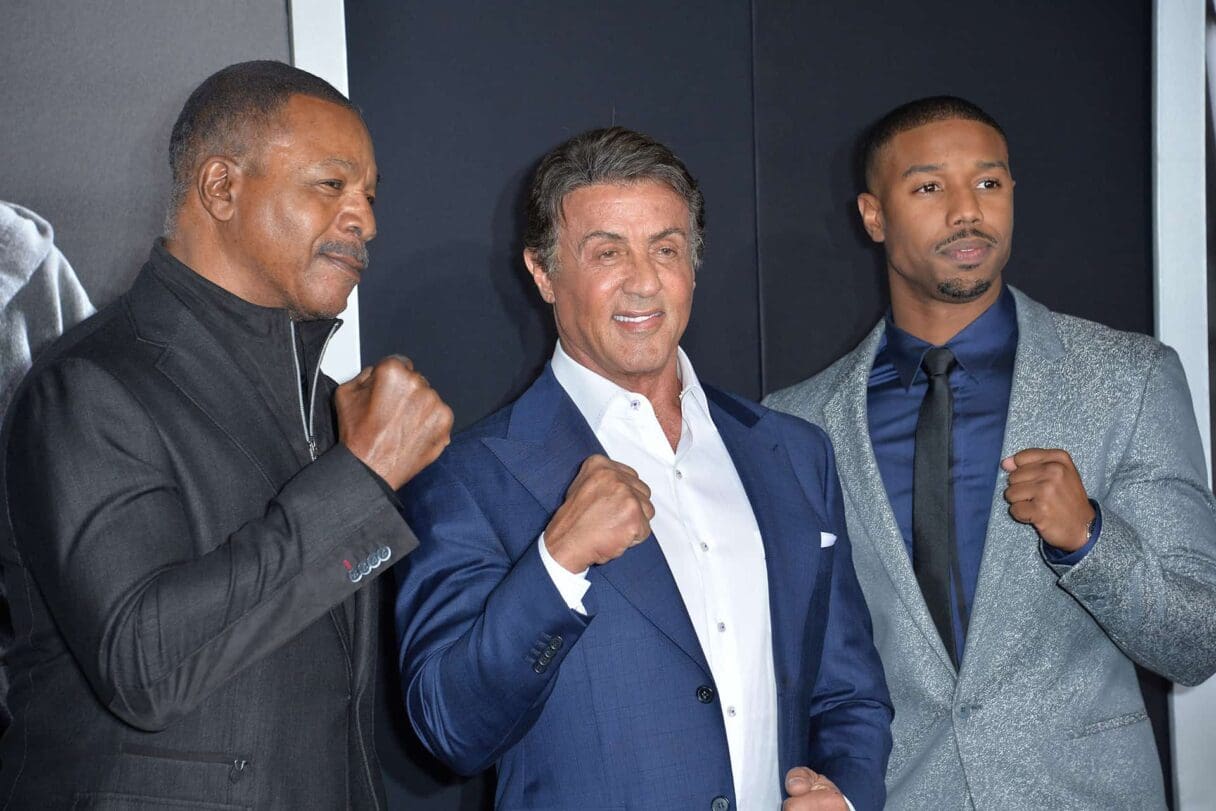 michael b jordan, sylvester stallone and carl mayweather