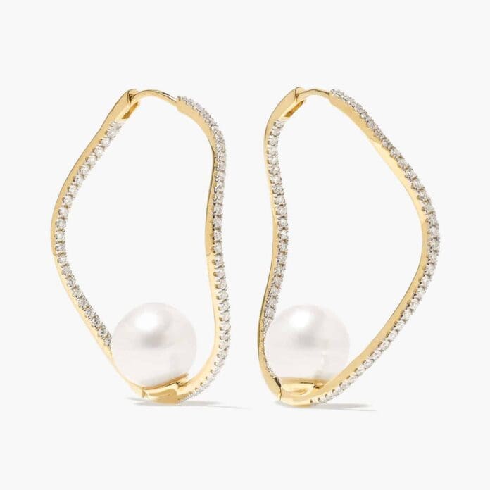 mateo wave pearl hoops