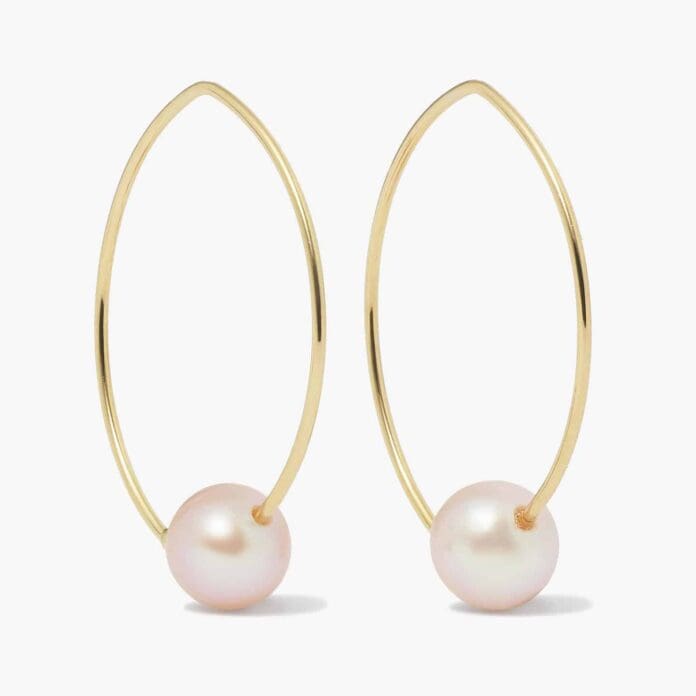 mizuki pearl hoops