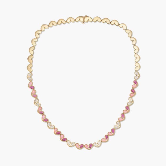 gemella heart tennis necklace