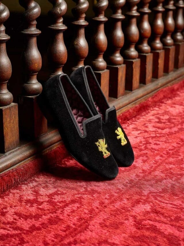 crockett and jones velvet slippers