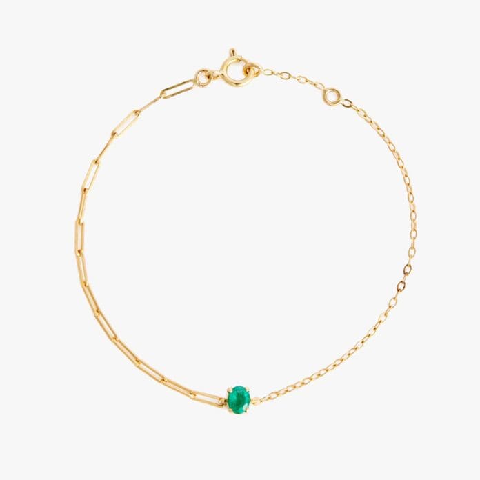 yvonne leon emerald and gold bracelet