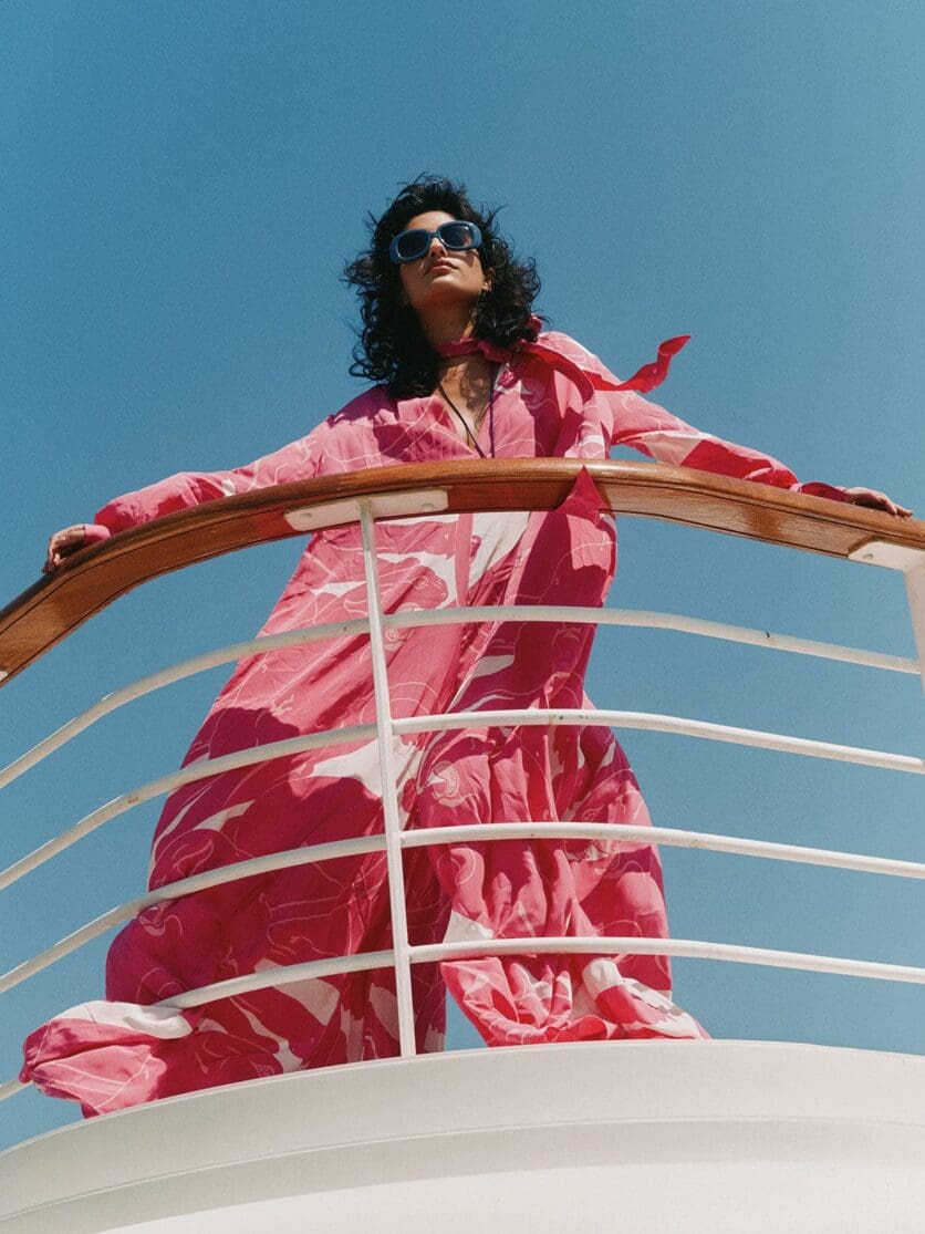 Luxury summer fashion photoshoot boat yacht