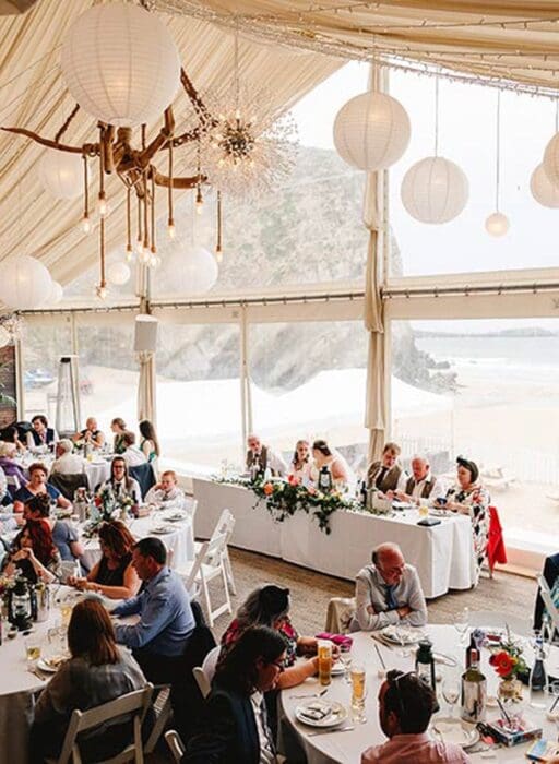 Beach wedding Lusty Glaze Beach, Cornwall