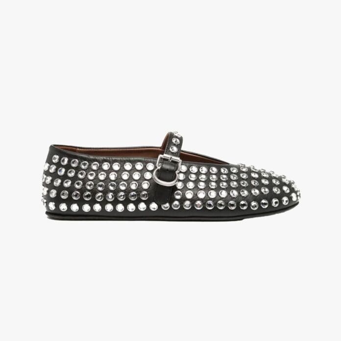 Alaïa crystal-embellished ballet flats