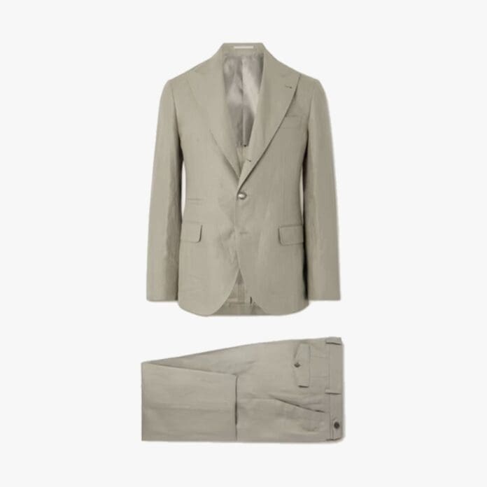 Brunello Cucinelli Herringbone linen suit