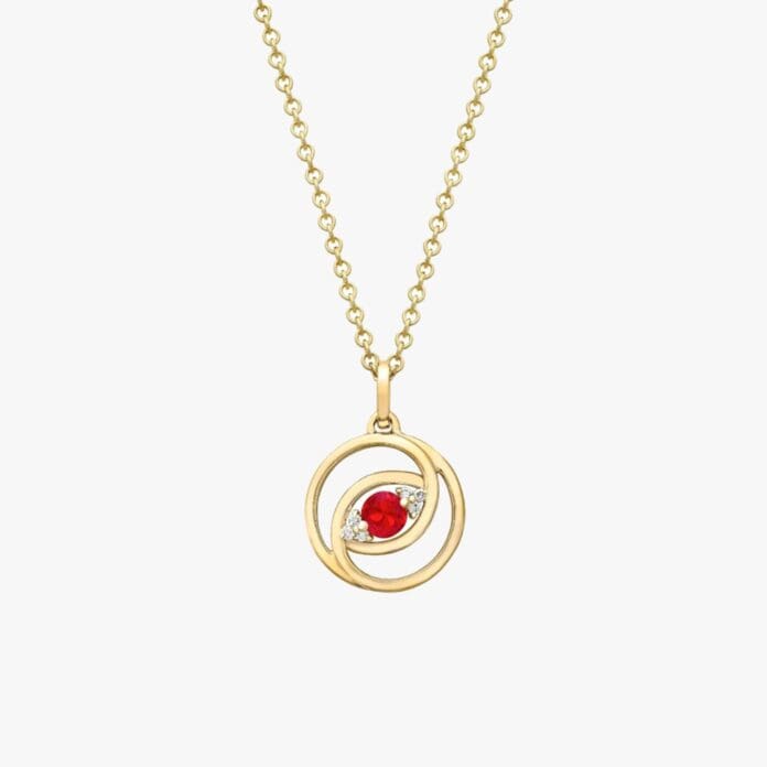 Kiki McDonough ruby and diamond july birthstone pendant