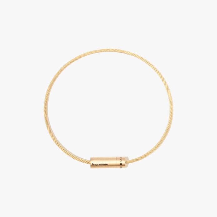 Le Gramme 18kt yellow gold cable men's bracelets