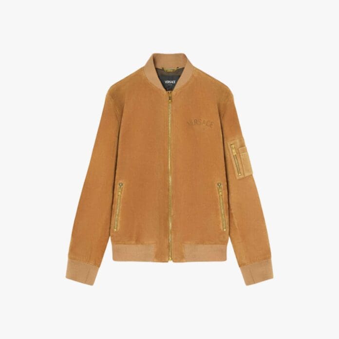Versace suede bomber jacket