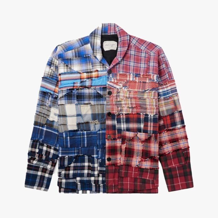 Greg Lauren distressed patchwork overshirt