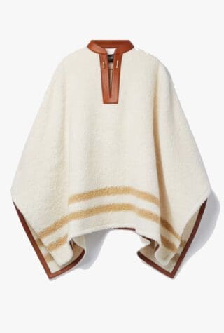 Loro Piana leather-trimmed alpaca-blend poncho
