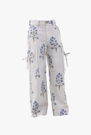 S.S. Daley Kent floral-print striped cotton-twill trousers