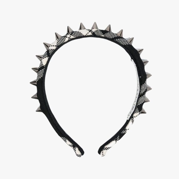 Alessandra Rich tartan headband with spikes