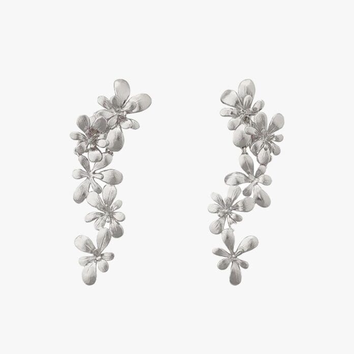Alex Monroe large rosette flourish drop earrings