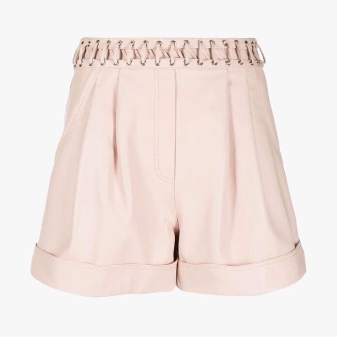 balmain leather shorts