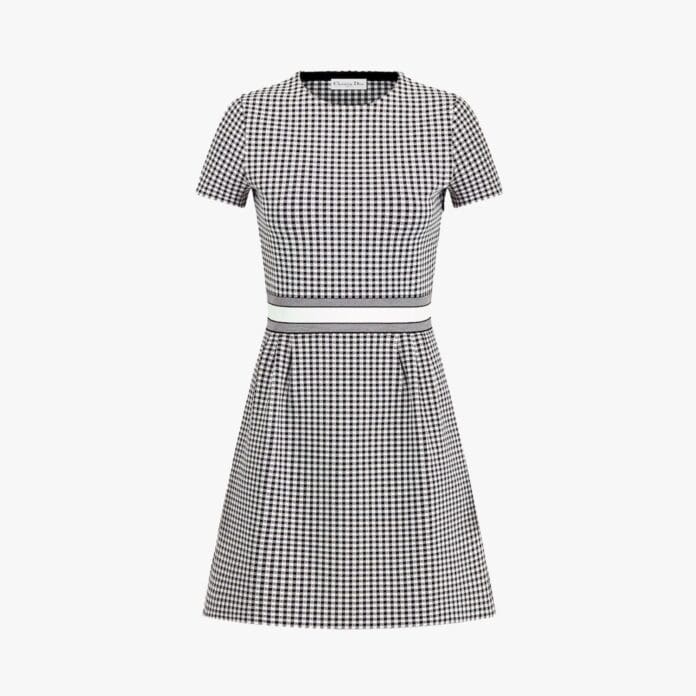 Dior flared check dress