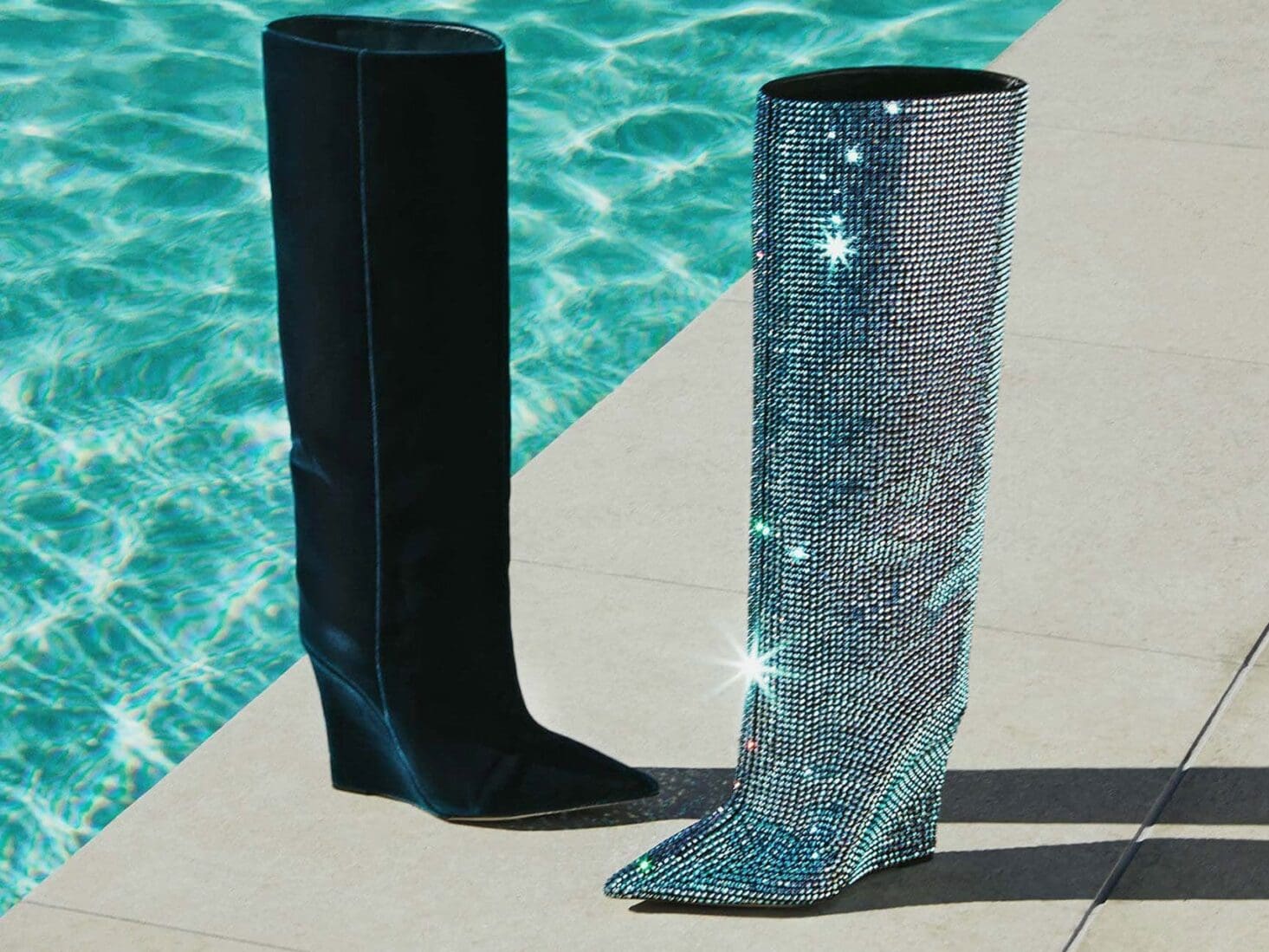 High-heeled boots