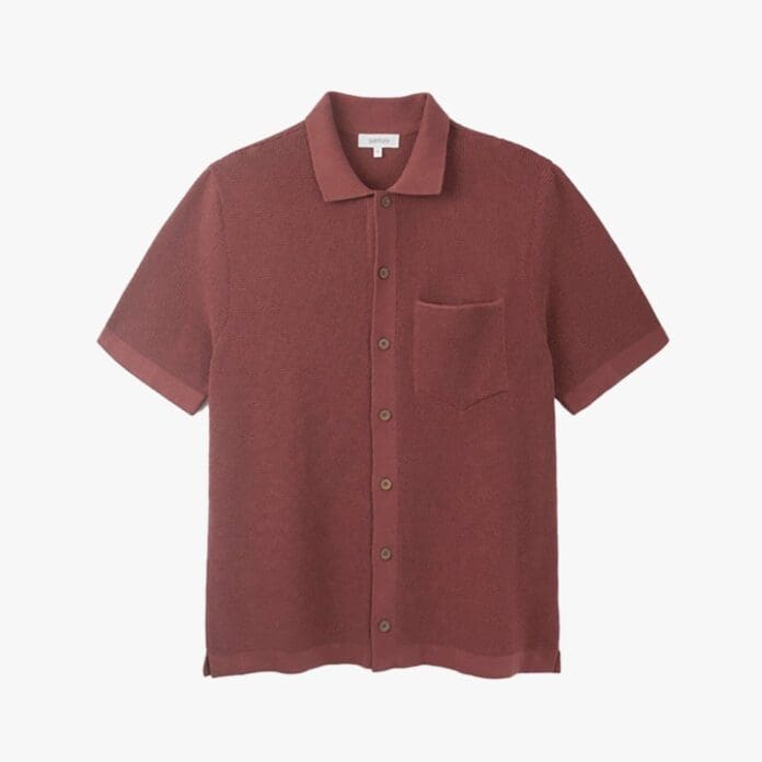 Sirplus terracotta waffle knit polo