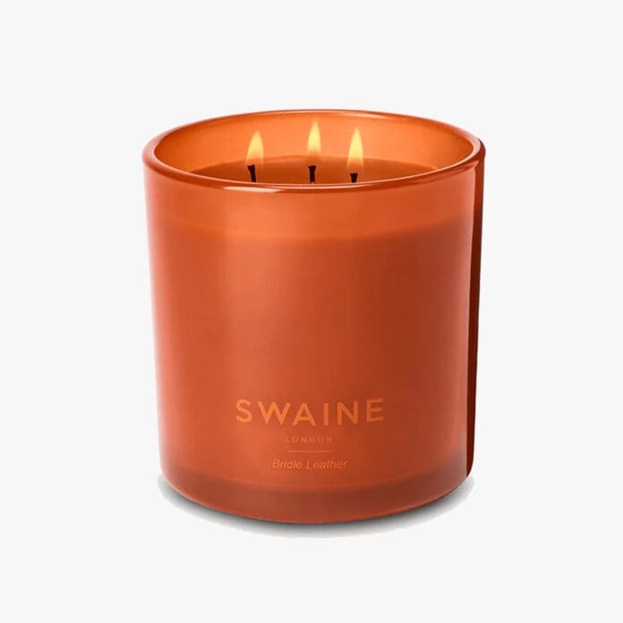 swaine bridle leather candle