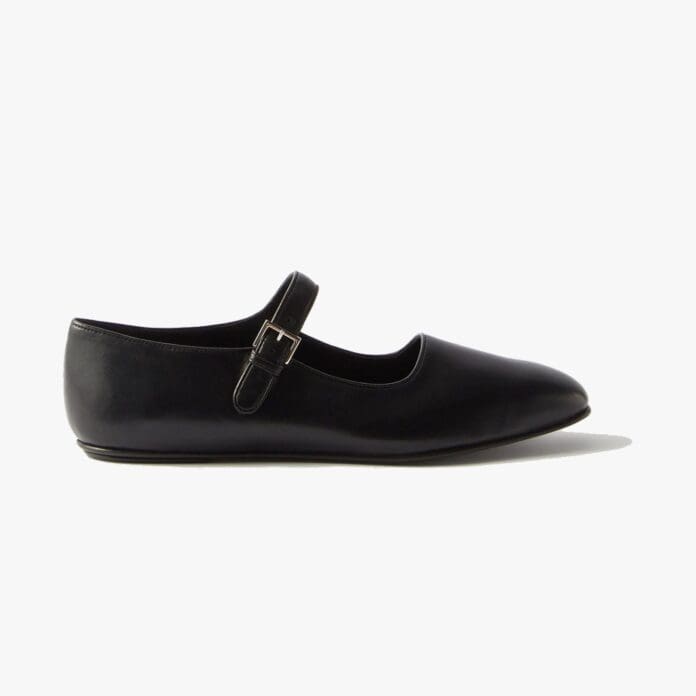 The Row Ava leather Mary Jane flats