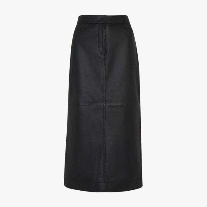 whistles jamie leather skirt
