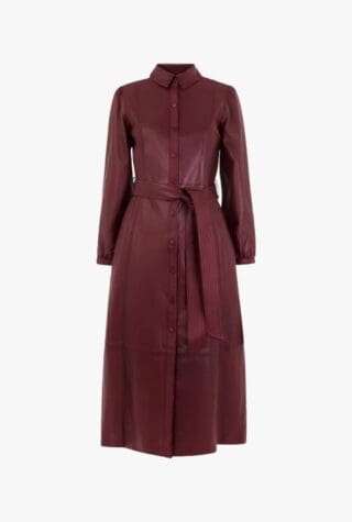 Whistles Phoebe leather shirt dress