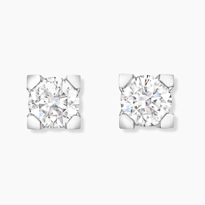 harry winston logo stud earrings
