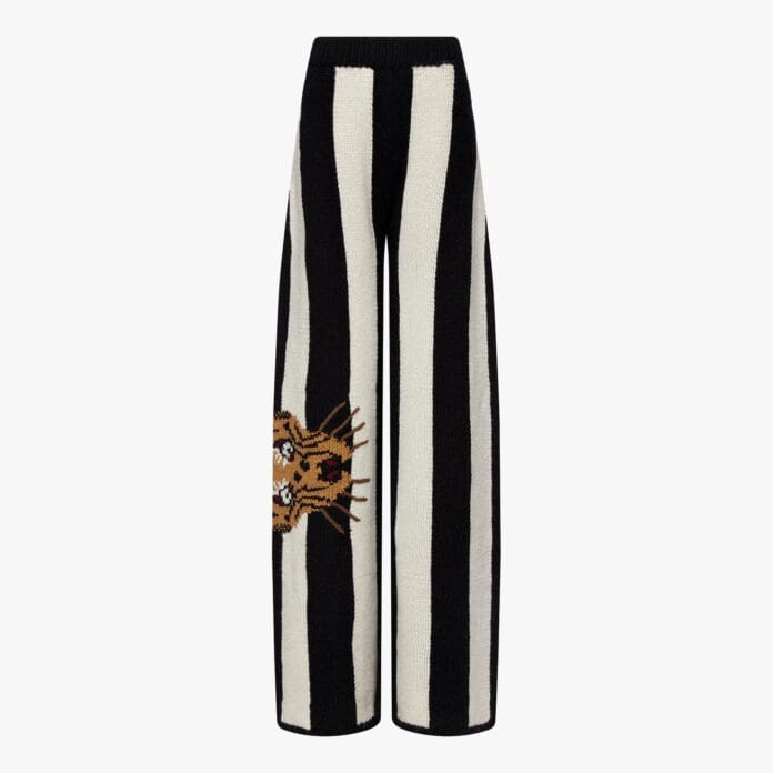 joseph leopard knit trousers