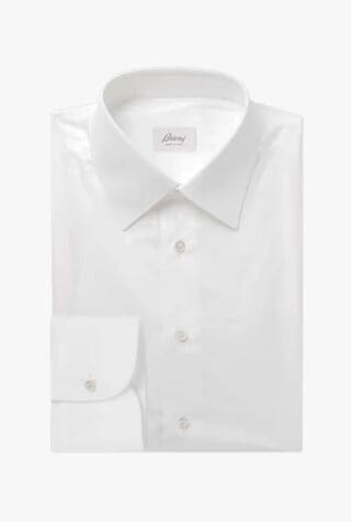 Brioni white cotton polin shirt