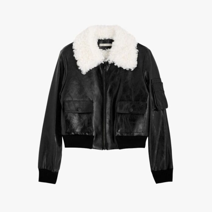 Alice + Olivia Willard faux fur-trimmed faux leather jacket
