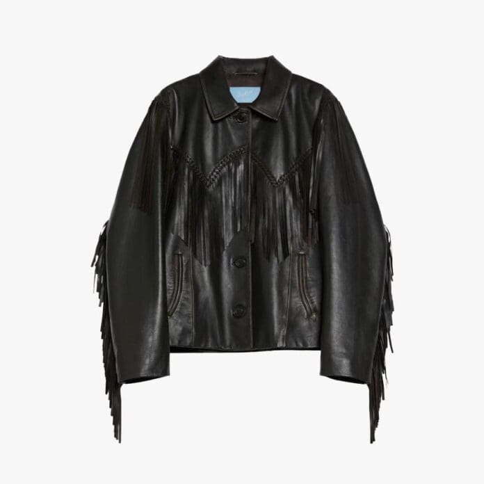 Weekend Max Mara Fringed nappa leather jacket