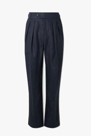 Richard James Tapered Pleated Linen Suit Trousers