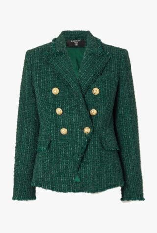 Balmain button-embellished double-breasted bouclé blazer